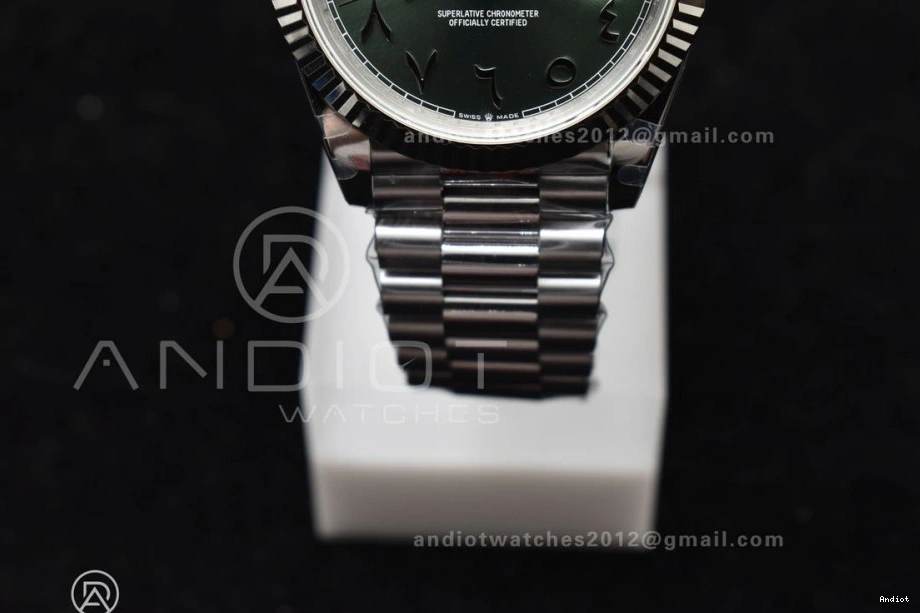 Arabic Steel 40 JDF Weight) Dial V3 Bracelet VR3255 on Green (Gain DayDate SS President 904L 0315